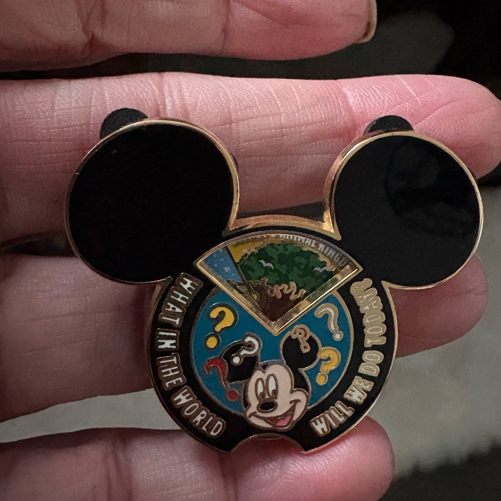Authentic Disney What in the World Will We Do Today Spinner Pin